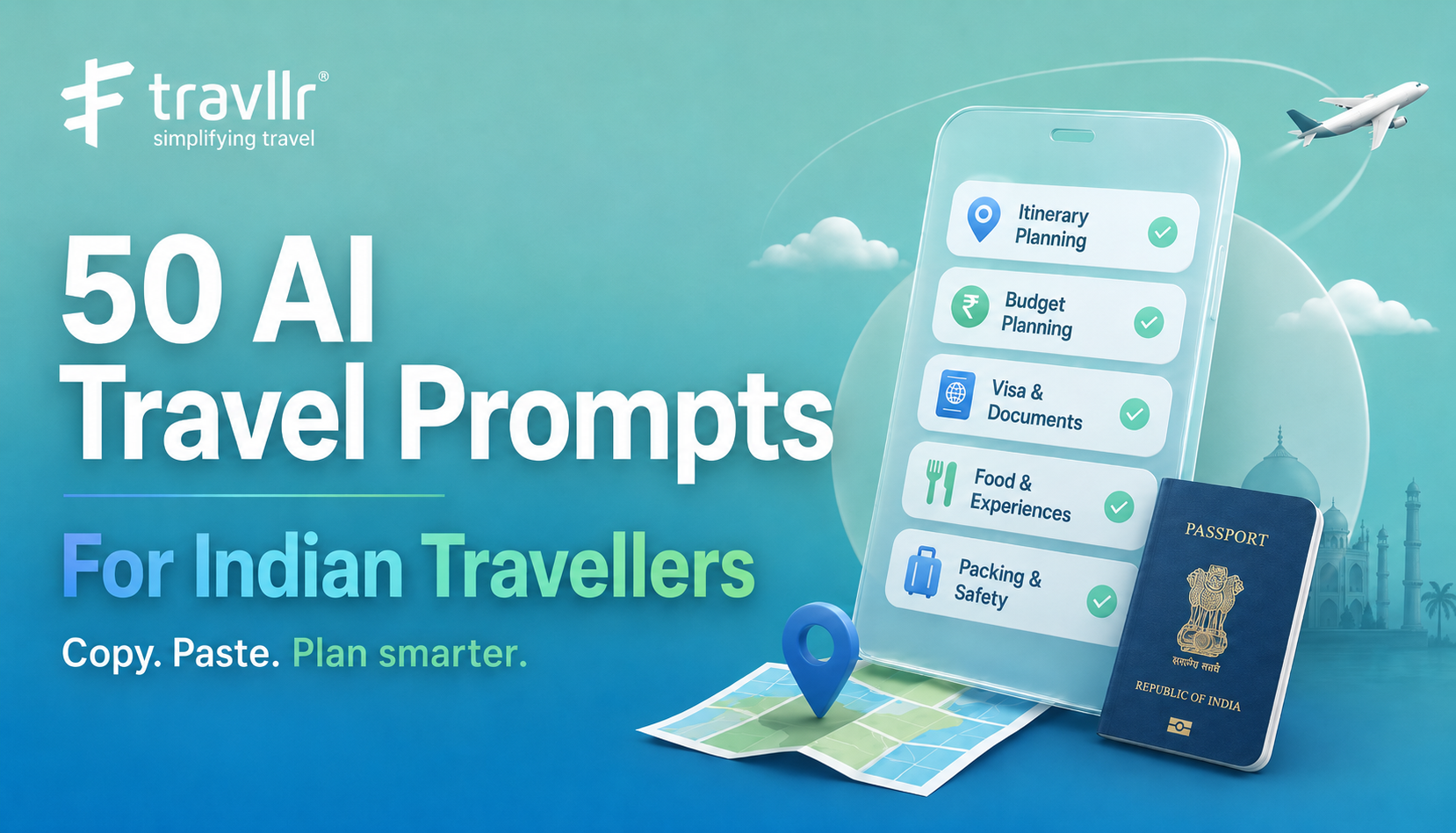 50 AI Travel Prompts for Planning International Trips from India