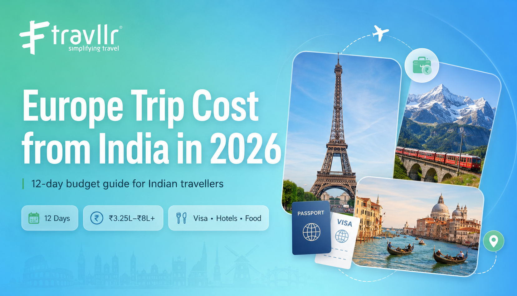 Europe Trip Cost from India in 2026: 12-Day Budget, Visa, Flights, Hotels and Jain Food
